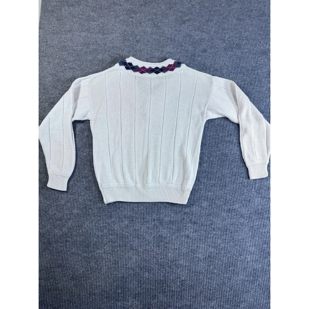 Vintage Trader Bay Ivory Knit Ramie Cotton Pullover‎ Sweater V-Neck